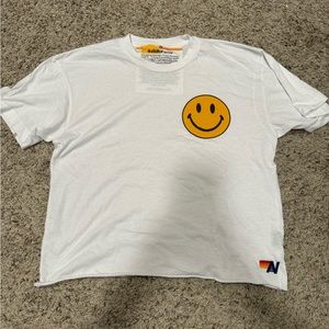 Aviator nation tee smiley face tee - size medium